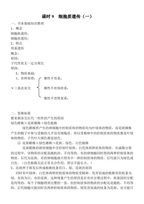 细胞质遗传