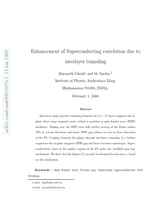 Enhancement of superconducting correlation due to interlayer tunneling.