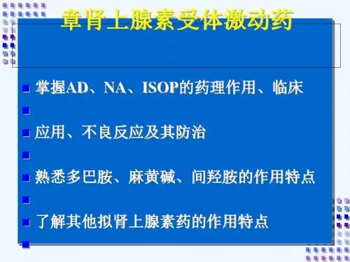 药理学课件肾上腺素受体激动药