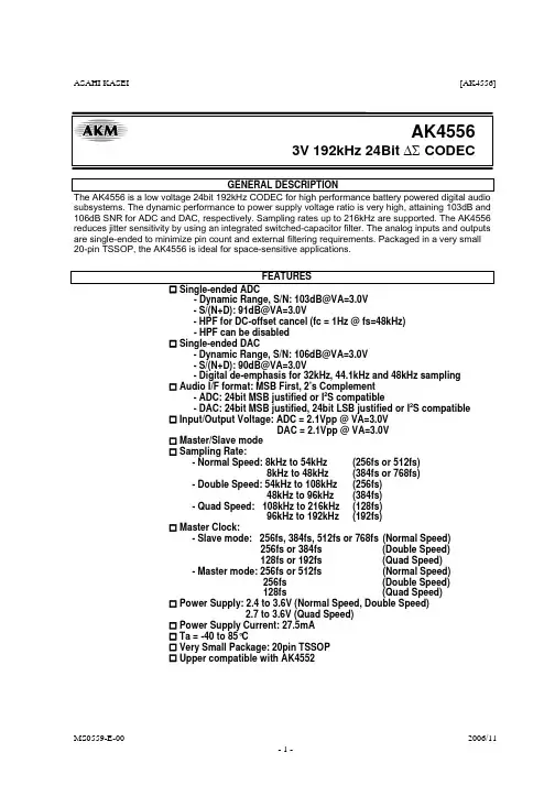 AK4556VT中文资料