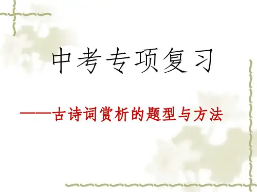 中考古诗词赏析优秀完整ppt课件