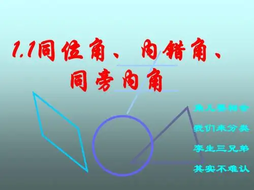 同位角、内错角、同旁内角[上学期]--浙教版-