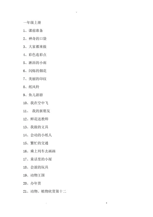 人教版小学美术课程内容