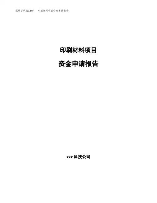 印刷材料项目资金申请报告 (2)
