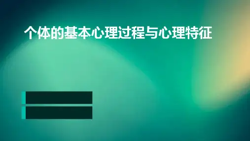 个体的基本心理过程与心理特征