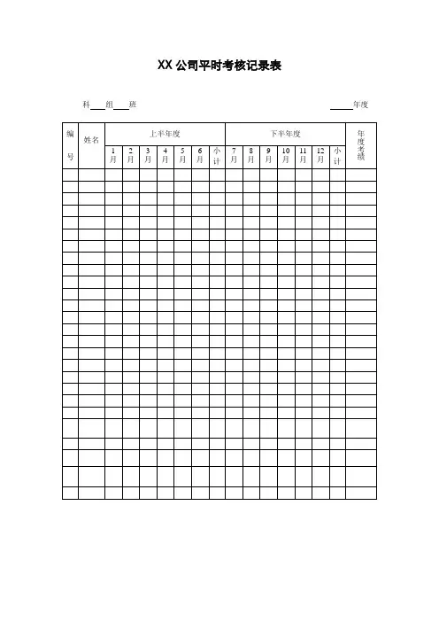平时考核记录表