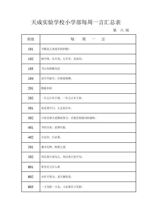 每周一言第6周
