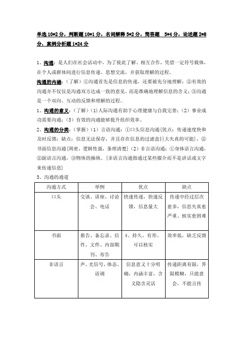 管理沟通复习资料 2