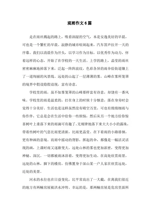 观雨作文6篇精选