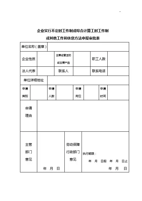 苏州市企业单位实行不定时工作制和综合计算工时工作制的审批办法