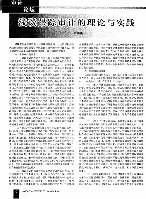 浅谈跟踪审计的理论与实践