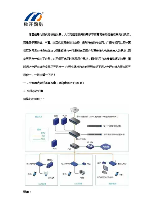 酒店光纤布线方案实现三网合一.