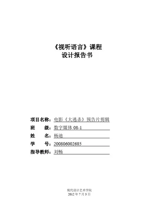《视听语言》课程设计报告