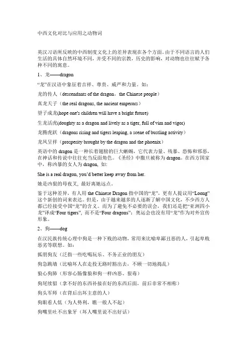 中西文化对比与应用之动物词