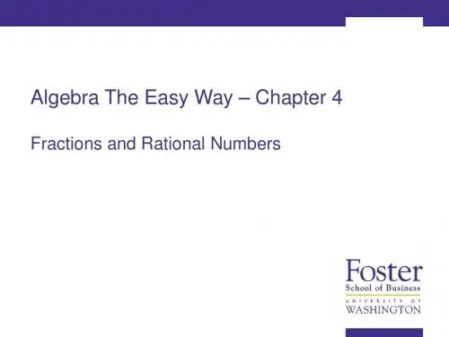 EMBA Math Workshop-Algebra Ch,4,5,7,8