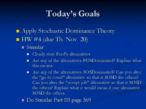Stochastic Dominance