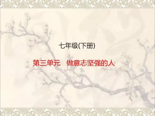 中考政治总复习七下第三单元做意志坚强的人课件