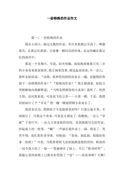 一份特殊的作业作文