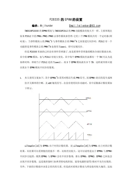(仅供参考)F28335 EPWM设置(同步功能)