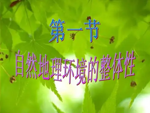 5.1自然地理环境的整体性