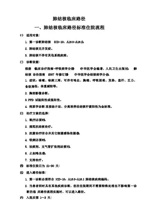 肺结核临床路径