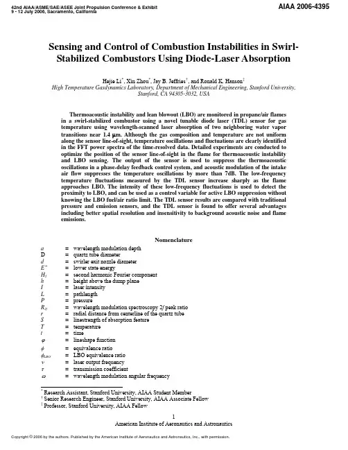 Sensing and Control of Combustion Instabilities in Swirl-Stabilized Combustors Using Diode-Laser Abs