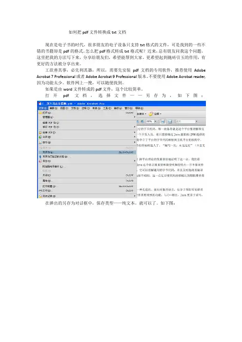 如何把pdf文件转换成TXT文档