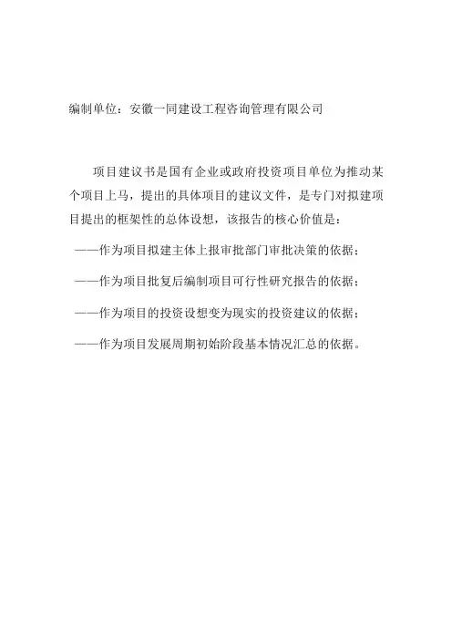 停车场项目建议书