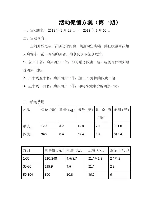 活动促销方案(一)