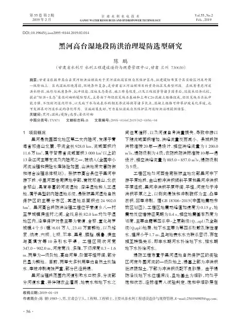 黑河高台湿地段防洪治理堤防选型研究