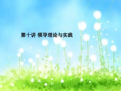 第十讲 领导理论与实践