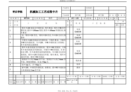 工艺过程卡