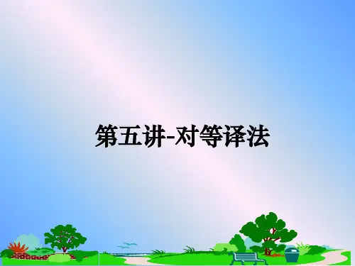 最新第五讲-对等译法教学讲义ppt课件
