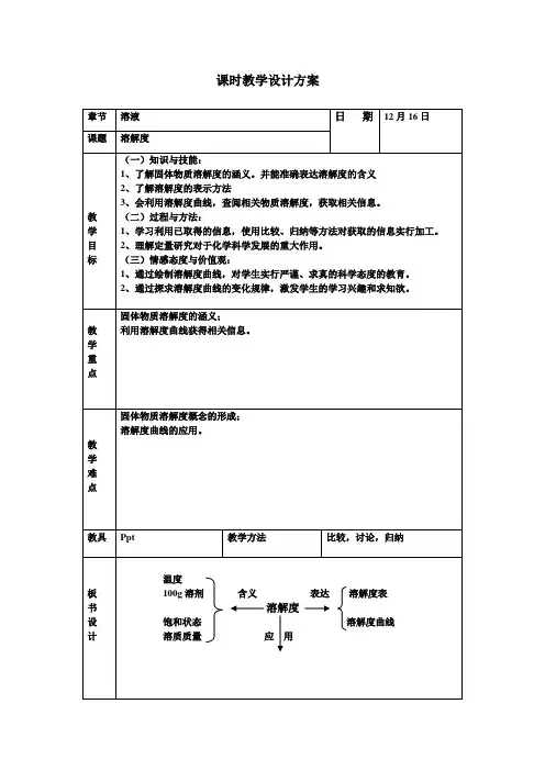 北京新课标九年级下册初中化学《第9章 溶液 第三节 溶解度》_28