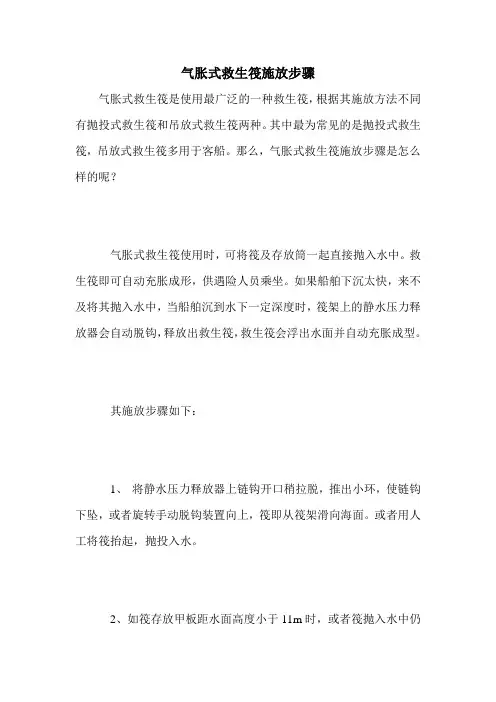 气胀式救生筏施放步骤