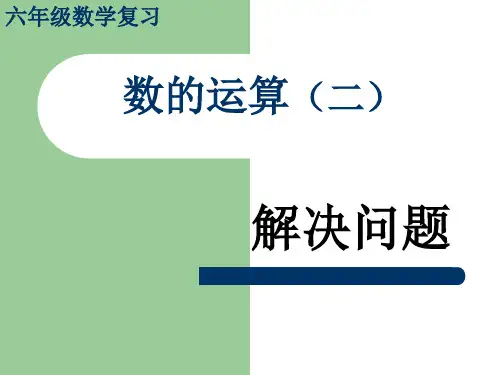 数的运算(三)解决问题