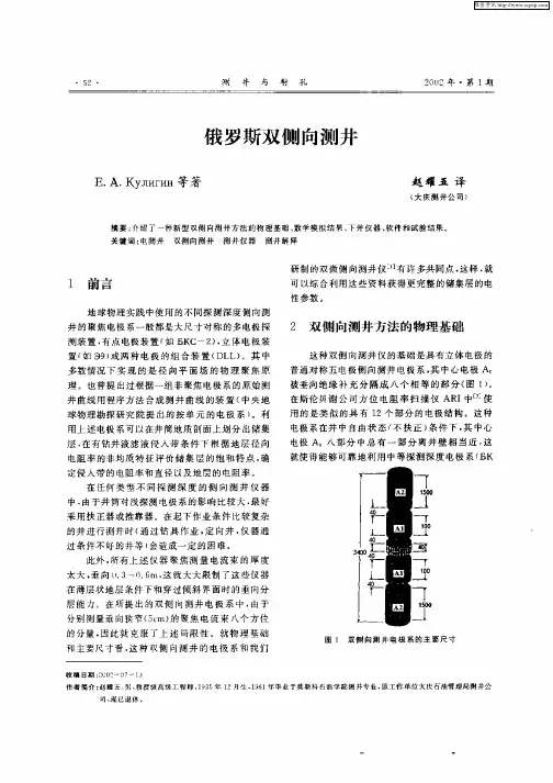 俄罗斯双侧向测井