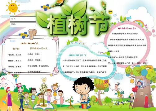 植树节环保植树小报手抄报word模板【word小报手抄报模板】