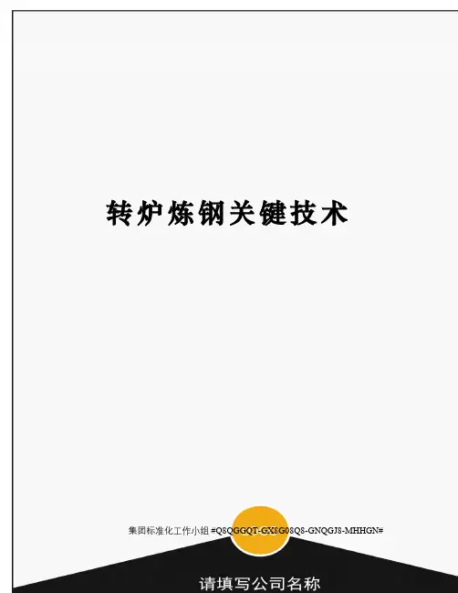 转炉炼钢关键技术