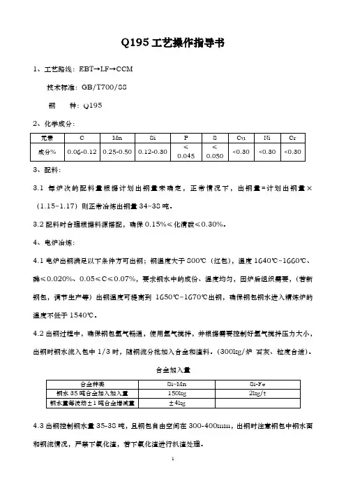 Q195工艺操作