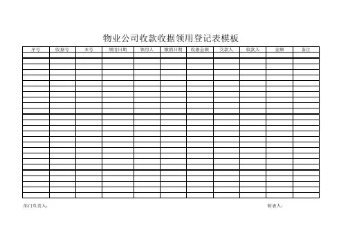 物业公司收款收据领用登记表模板