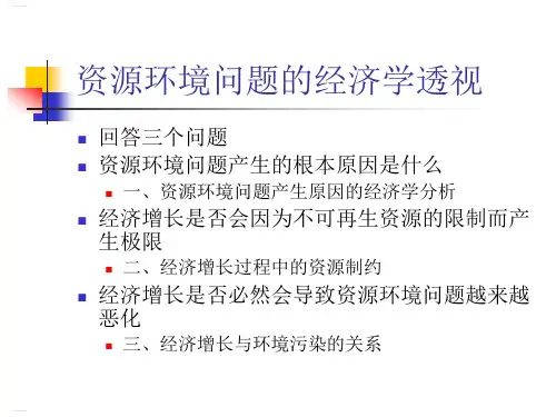 资源环境问题的经济学企业管理(PPT39页)