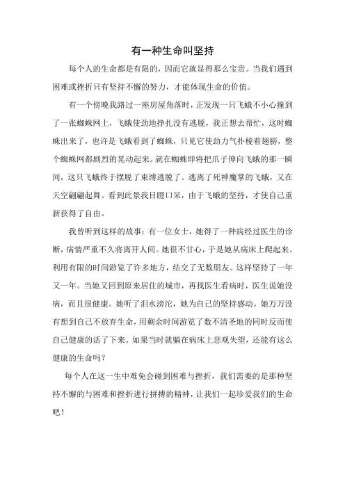 有一种生命叫坚持
