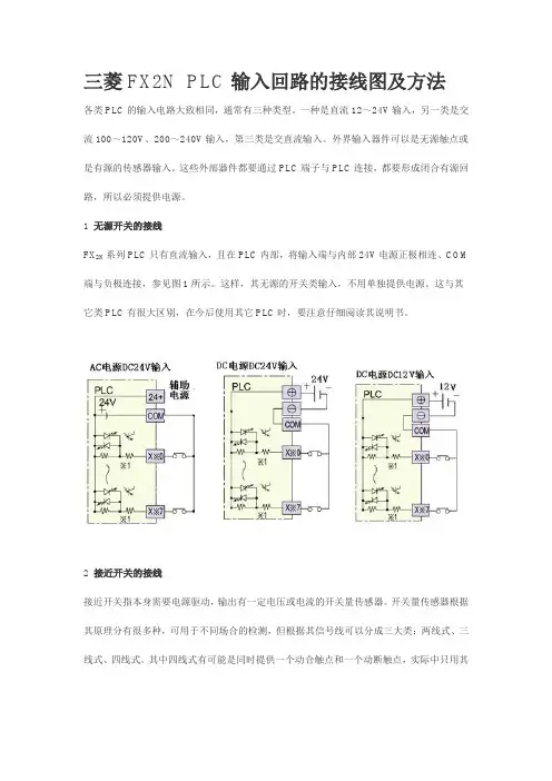 三菱FX2N PLC输入回路的接线图及方法