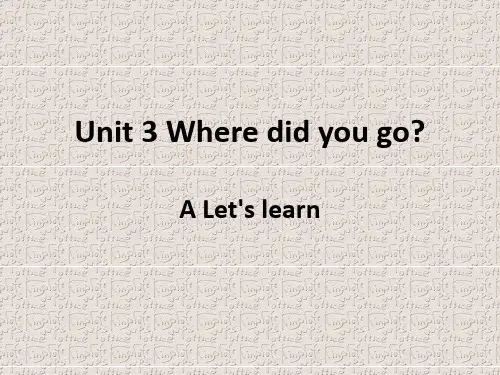 新版pep六年级下册Unit3_partA__Let's_learn