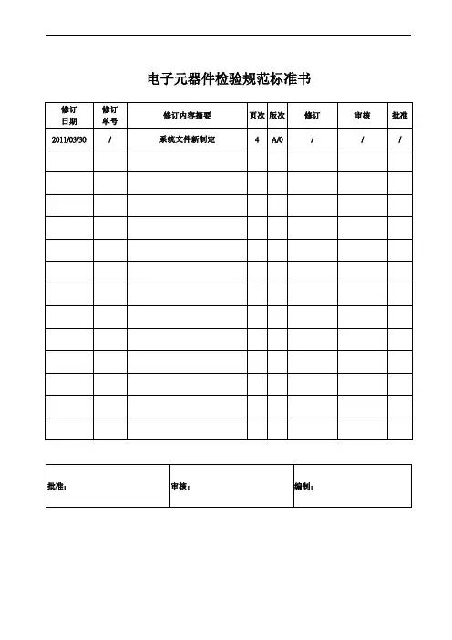 电子元器件检验规范标准书