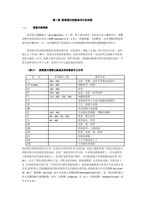 第二章 胶原蛋白的组成与生化性质