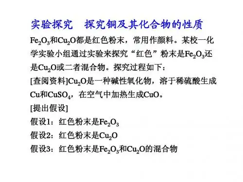 第4章 实验探究 探究铜及其化合物的性质