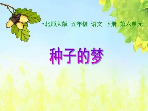 (北师大版)小学五年级语文下册PPT精品课件:种子的梦课件(北师大版语文五年级下册)(