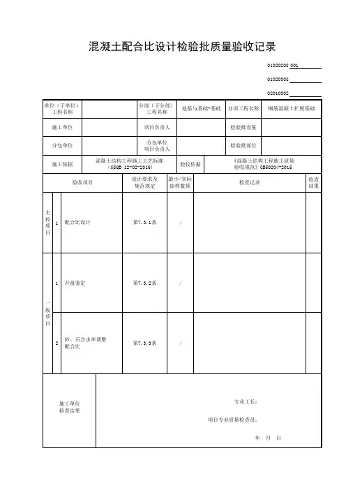 混凝土配合比 2